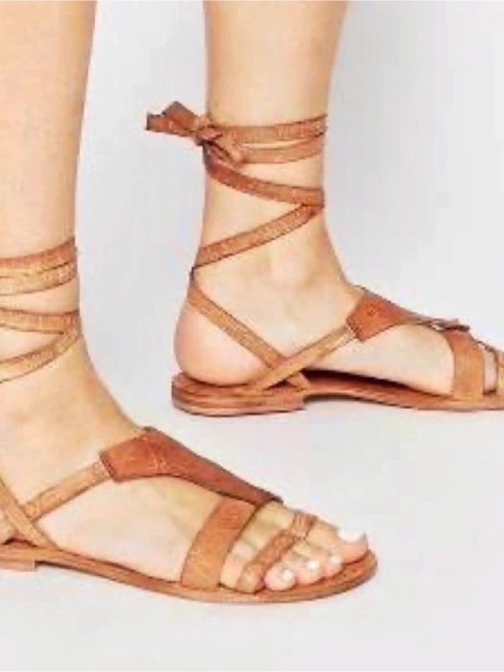 Free People Oliviera Wrap Sandals brown